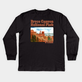 Bryce Canyon National Park, Utah Watercolor Kids Long Sleeve T-Shirt